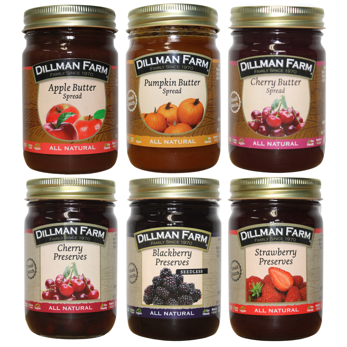 Classic Fruit Butters and Preserves Christmas Variety 6 Pack | Dillman Farm