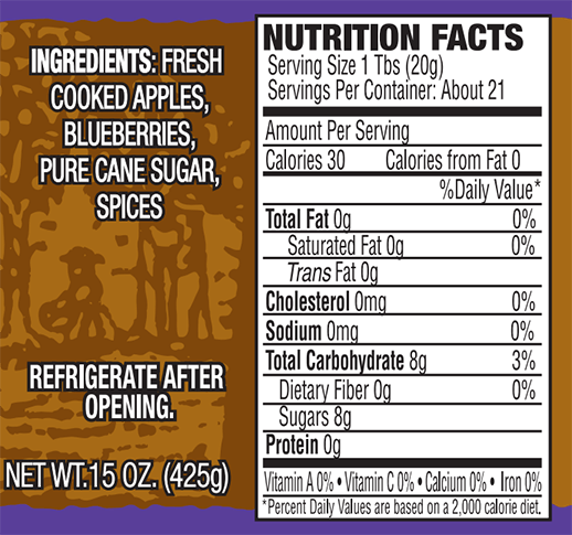 apple blueberry spread ingredients