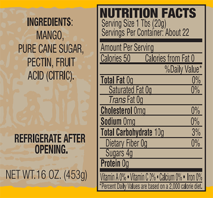 ingredients for mango preserves