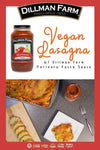 vegan lasagna with marinara sauce