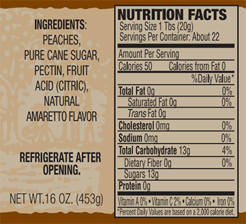 ingredients for peach amaretto preserves